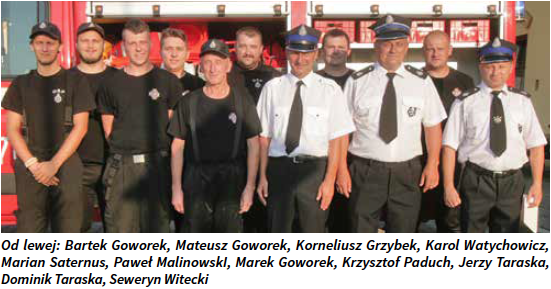 Od lewej: Bartek Goworek, Mateusz Goworek, Korneliusz Grzybek, Karol Watychowicz, Marian Saternus, Paweł MalinowskI, Marek Goworek, Krzysztof Paduch, Jerzy Taraska, Dominik Taraska, Seweryn Witecki