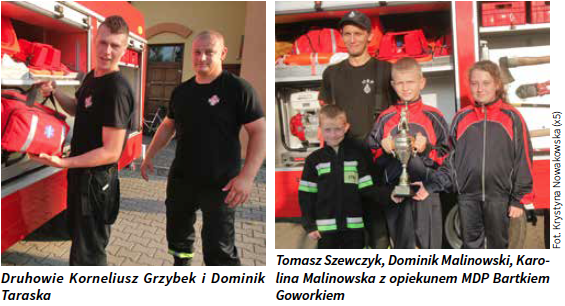 Druhowie Korneliusz Grzybek i Dominik Taraska, Tomasz Szewczyk, Dominik Malinowski, Karolina Malinowska z opiekunem MDP Bartkiem Goworkiem