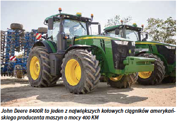 John Deere 8400R to jeden z największych kołowych ciągników amerykańskiego producenta maszyn o mocy 400 KM